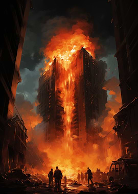 Burning Building Zombie Attack