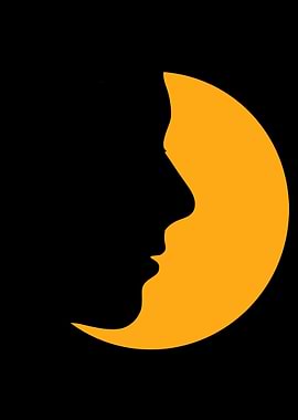 Silhouette Face Moon