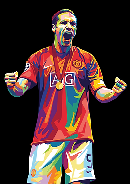 Rio Ferdinand Celebration Pop Art