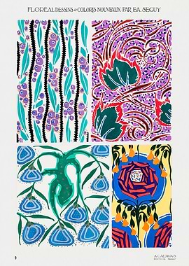 Floral Art Nouveau Pattern Designs