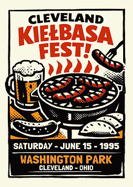 Cleveland Kielbasa Fest Vintage Poster