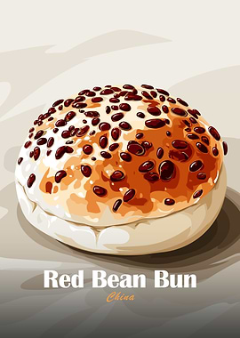 Red Bean Bun Illustration