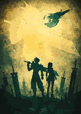 Final Fantasy VII Silhouette Art