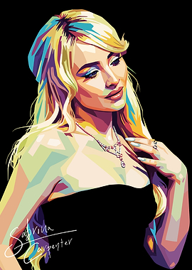 Sabrina Carpenter Pop Art Portrait