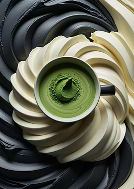 Matcha Noir – Minimalist Tea Art