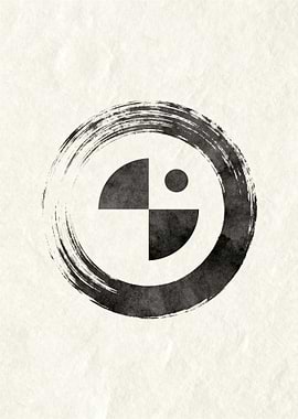 Enso Circle with Abstract Symbol