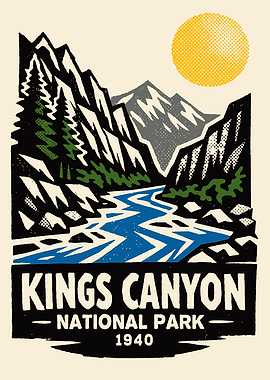 Kings Canyon National Park Vintage Poster