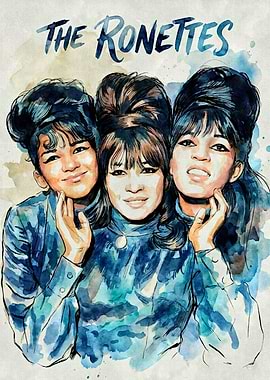 The Ronettes Watercolor Portrait