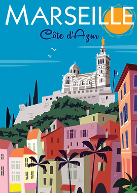 Marseille Côte d'Azur Travel Poster