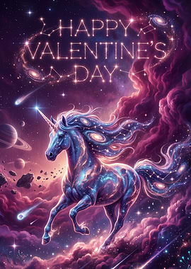 Cosmic Unicorn Happy Valentine's Day