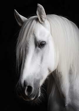 Elegant White Horse Portrait