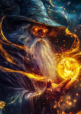 Wizard Holding Orb of Light