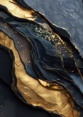 Abstract Gold and Navy Blue Texture