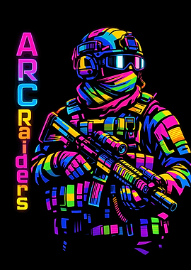 ARC Raiders Neon Soldier Illustration