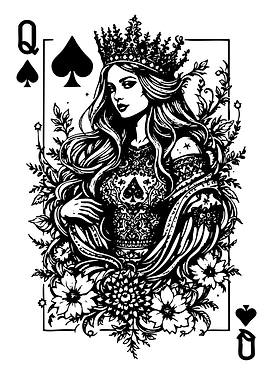 Queen of Spades Card Illustration