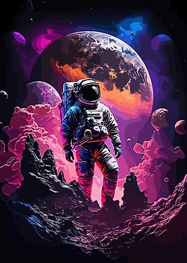 Astronaut on Alien Planet Digital Art