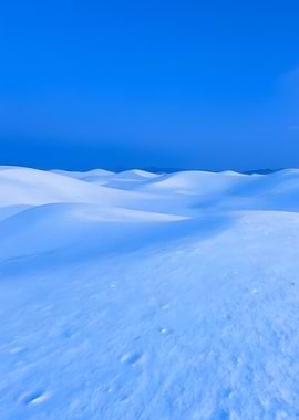 Snow Dunes Under a Blue Sky