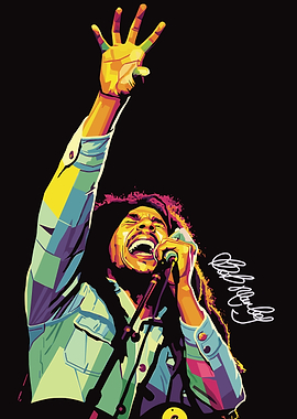 Bob Marley Colorful Portrait