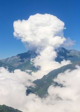 Mountain Peak with Cloudscape
