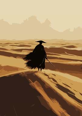Desert Wanderer with Sword Art