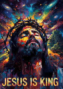 Jesus Is King Colorful Portrait