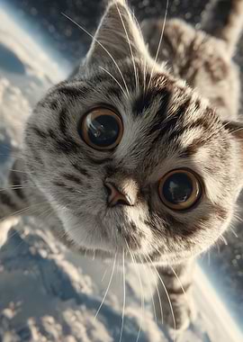 Cat in Space Close-Up