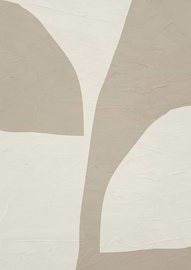 Abstract Beige and White Shapes Art