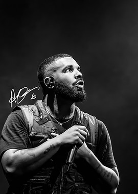 Drake Black and White Portrait