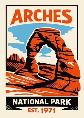 Arches National Park Vintage Travel Poster