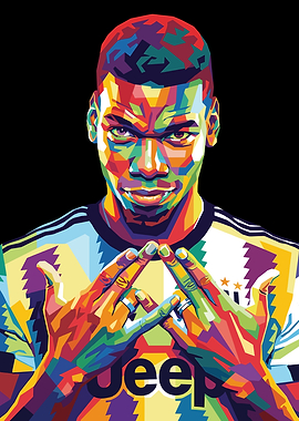 Paul Pogba Colorful Portrait