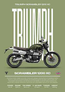 Triumph Scrambler 1200 XC Motorcycle Poster
