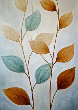 Abstract Leaves Painting
