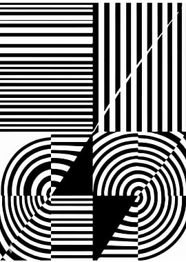 Abstract Black and White Geometric Design