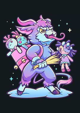 Pastel Goth Krampus with Dolls