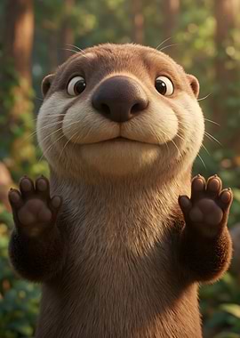 Cute Otter Close-Up