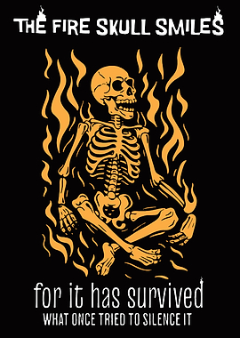 The Fire Skull Smiles Illustration