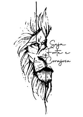 Lion Sketch with Inspirational Text