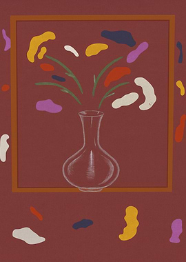 Abstract Vase with Colorful Shapes
