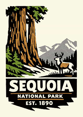 Sequoia National Park Vintage Poster