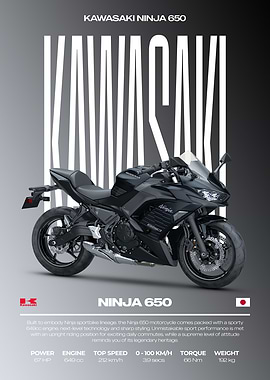 Kawasaki Ninja 650 Motorcycle Poster