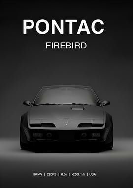 black Pontiac Firebird Car Poster