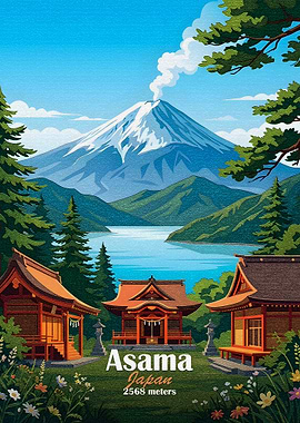Asama Japan Travel Poster