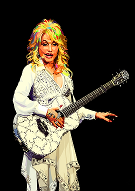 Dolly Parton with Guitar Digital Art