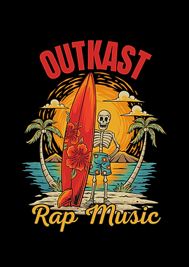 Outkast Rap Music Skeleton Surfer