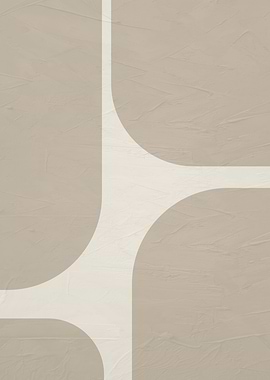 Abstract Beige Geometric Art