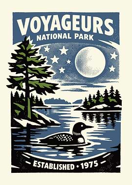 Voyageurs National Park Vintage Poster
