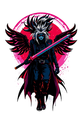 Winged Warrior with Sword Illustration (Serie Warriors)