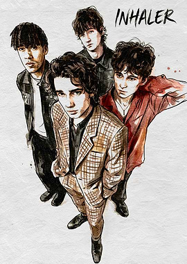 Inhaler band watercolor portrait