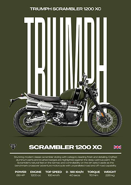 Triumph Scrambler 1200 XC Motorcycle Poster