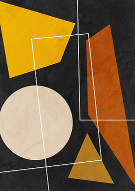 Abstract Geometric Shapes on Dark Background
